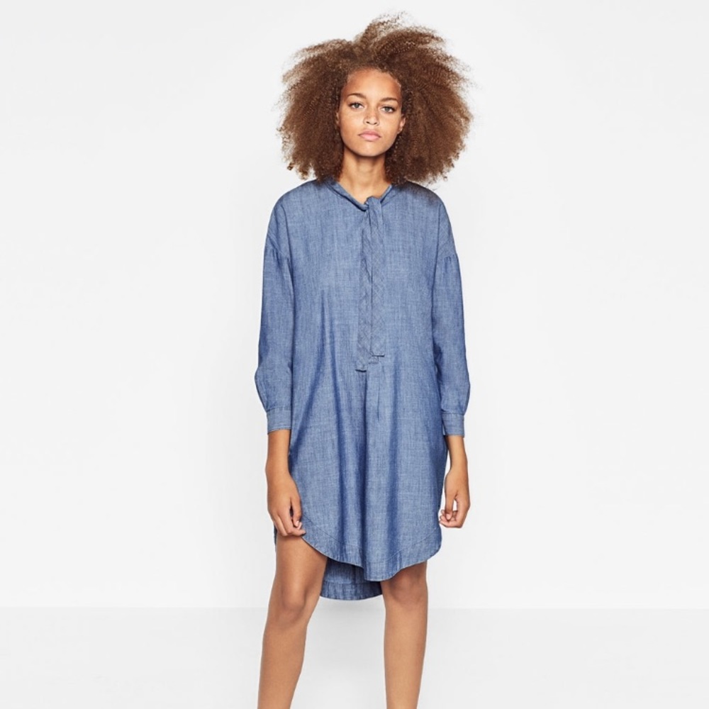 Zara Light Denim Oversized Dress